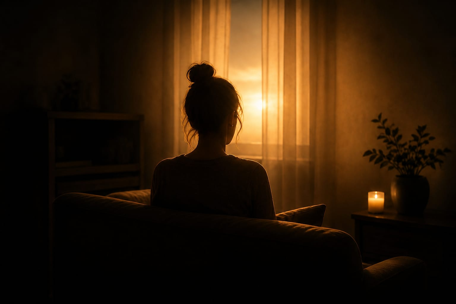 Femme contemplative à la fenêtre